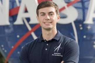 The internship at JPL was not O’Neal’s first time working for NASA. He spent the summer of 2023 at NASA’s Langley Research Center in Hampton, Virginia, working to develop aerial mesh networks using uncrewed aerial vehicles. Photo provided by Asa O'Neal.